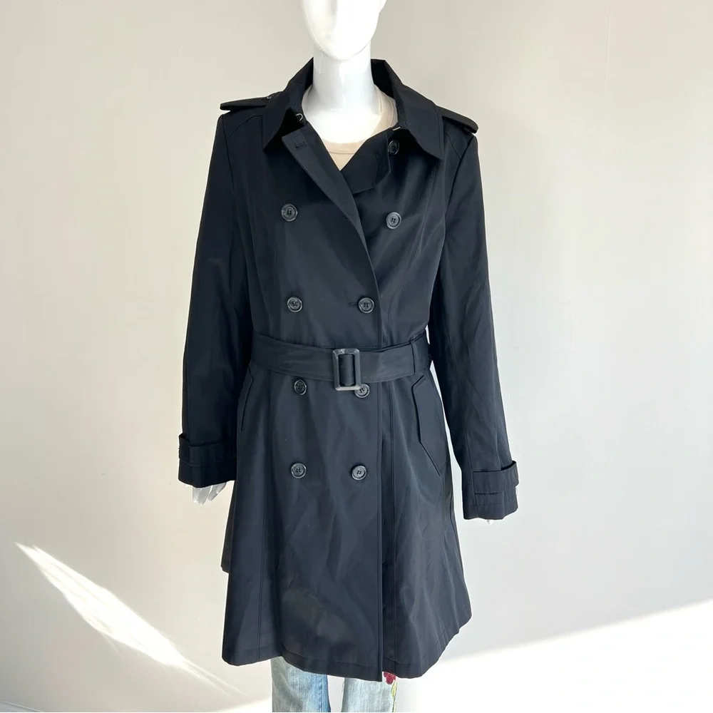LAUREN RALPH LAUREN Water Resistance Double Breast Belted Trench Coat Sz L - Picture 5 of 16